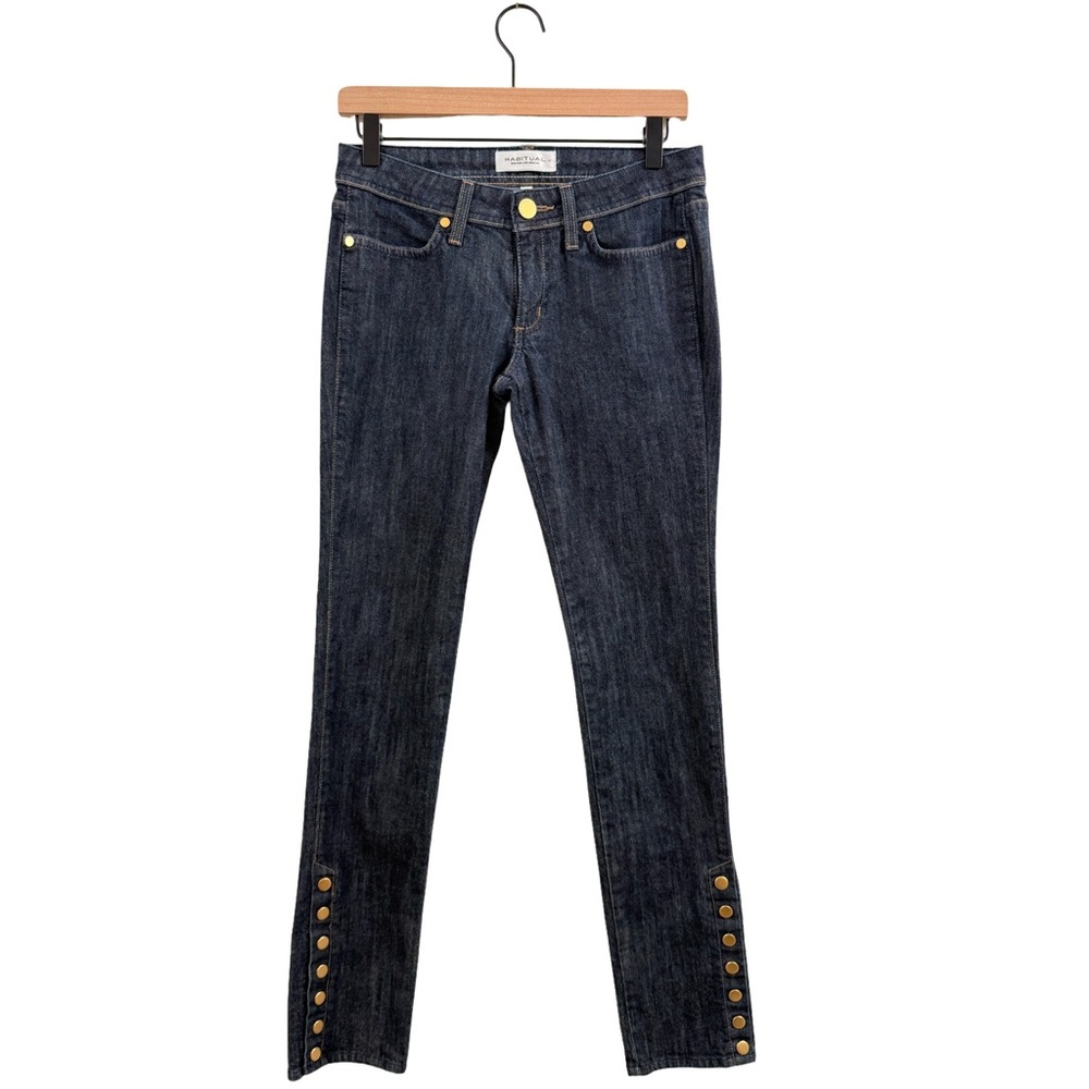 Habitual Dark Blue Skinny Jeans With Gold Accents